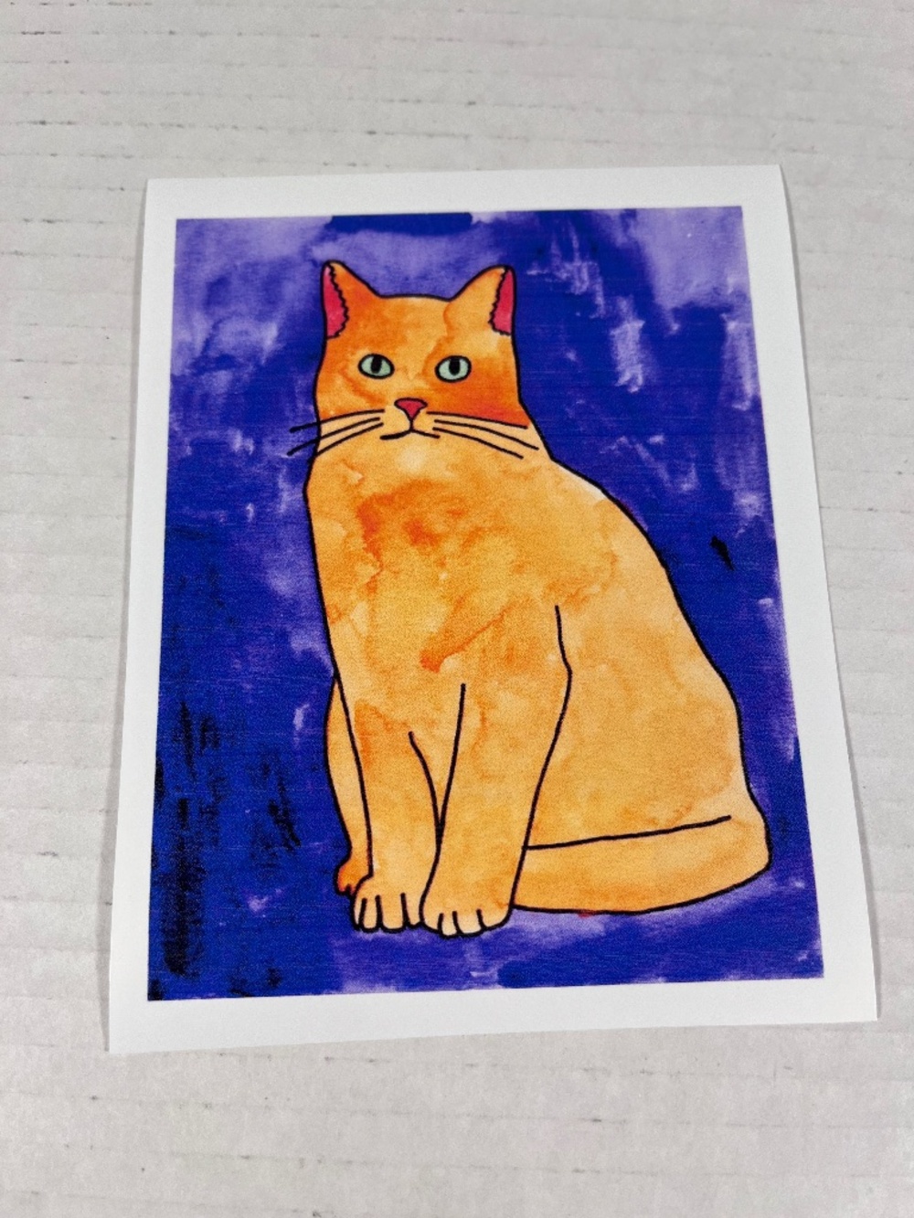 Cat Watercolor Painting Art Print Vinyl Cut Sticker